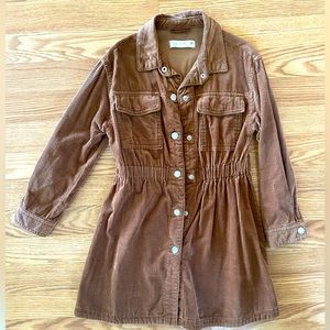 Brown corduroy long sleeve girls dress. Size 7